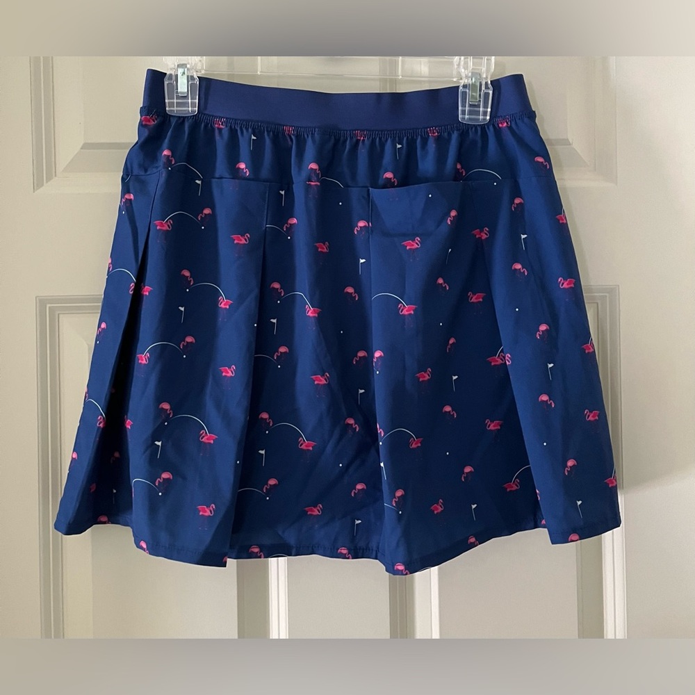 Women’s Kyodan Golf Skort Size Small Blue with Pink Flamingo print activewear - Picture 5 of 6